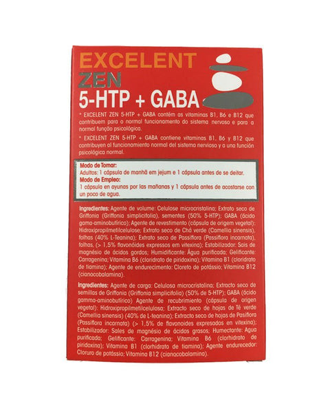 Excelent Zen 5 - HTP + Gaba - 60 Cápsulas - Farmoplex - naturvida.pt