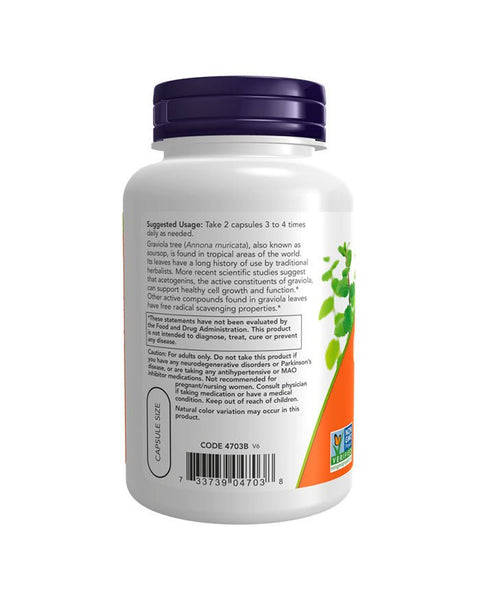 Graviola 500mg - 100 Cápsulas - Now Foods - naturvida.pt