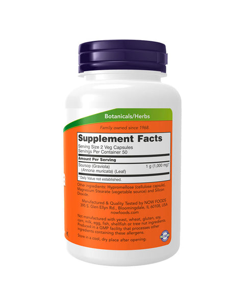 Guanábana 500 mg - 100 Cápsulas - Now Foods