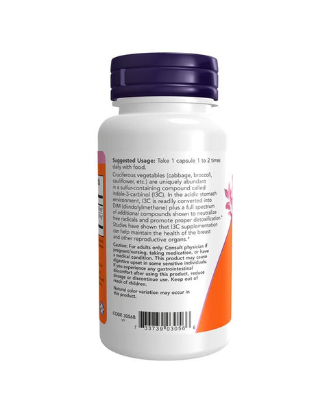 Indole - 3 - Carbinol (I3C) 200mg - 60 Cápsulas - Now Foods - naturvida.pt