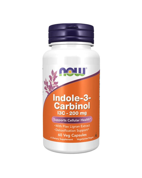 Indole - 3 - Carbinol (I3C) 200mg - 60 Cápsulas - Now Foods - naturvida.pt