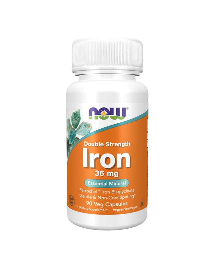 Iron 36mg Double Strenght frente- 90 Cápsulas - Now Foods - naturvida.pt