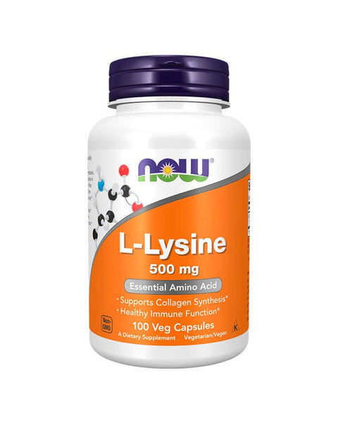L-Lysine 500mg - 100 Cápsulas - Now Foods - naturvida.pt
