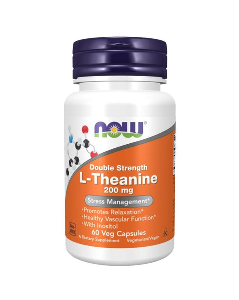 L - Teanina Dupla Potência 200mg - 60 Cápsulas - Now Foods - naturvida.pt