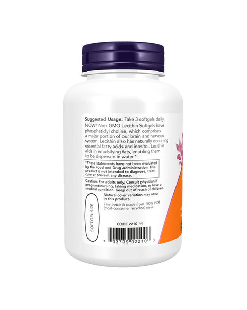 Lecitina de Soja 1200mg - 100 Cápsulas - Now Foods - naturvida.pt