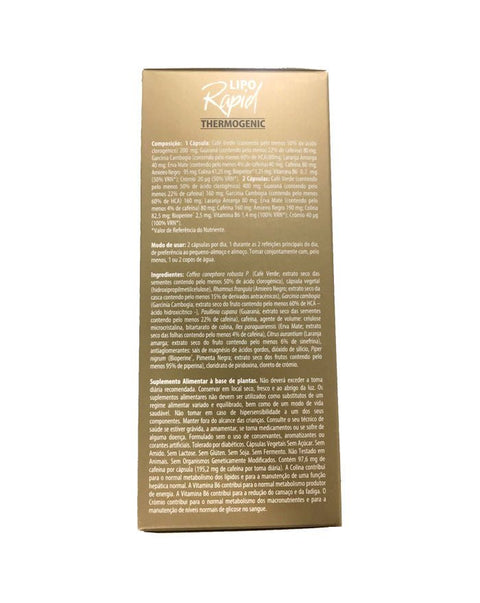 Liporapid Thermogenic - 30 Cápsulas - Dietmed - naturvida.pt