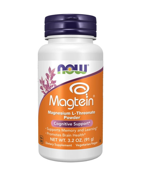 Magnésio Treonato Magtein® em pó - 91 grs - Now Foods - naturvida.pt