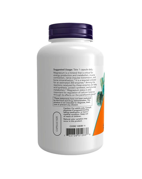 Magnesium 400mg - 180 Cápsulas - Now Foods - naturvida.pt