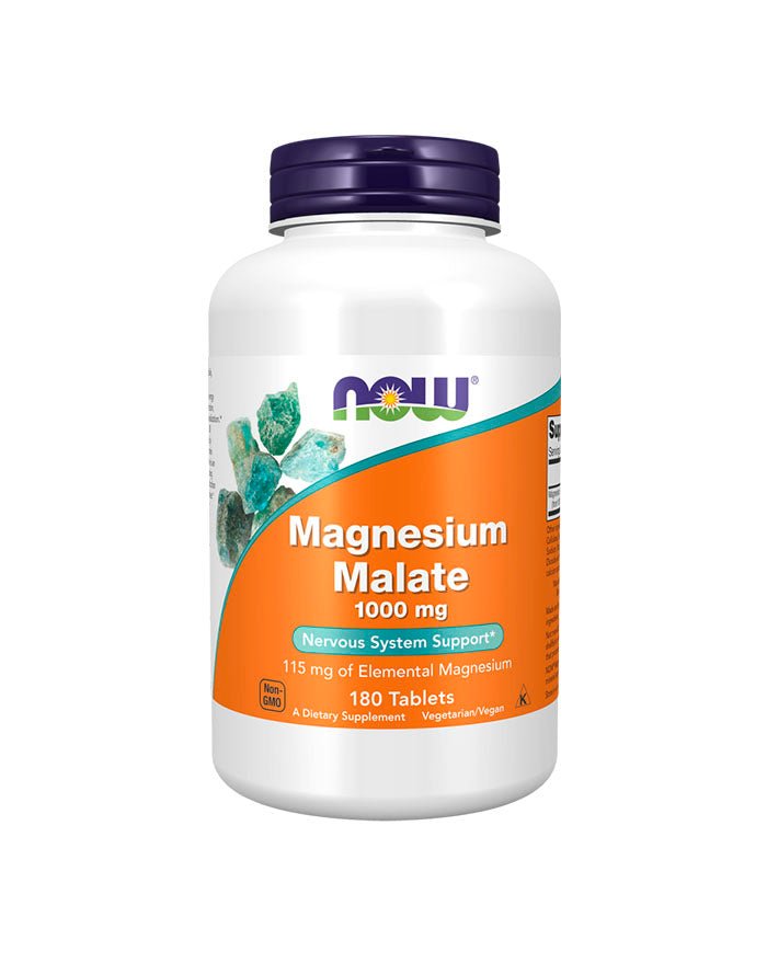 Magnesium Malate frente 1000mg - 180 Comprimidos - Now Foods - naturvida.pt