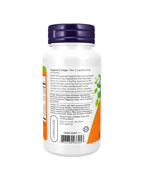 Menopause Support lateral - 90 Cápsulas - Now Foods - naturvida.pt