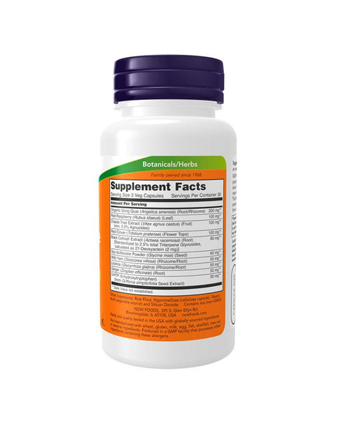 Menopause Support atras - 90 Cápsulas - Now Foods - naturvida.pt