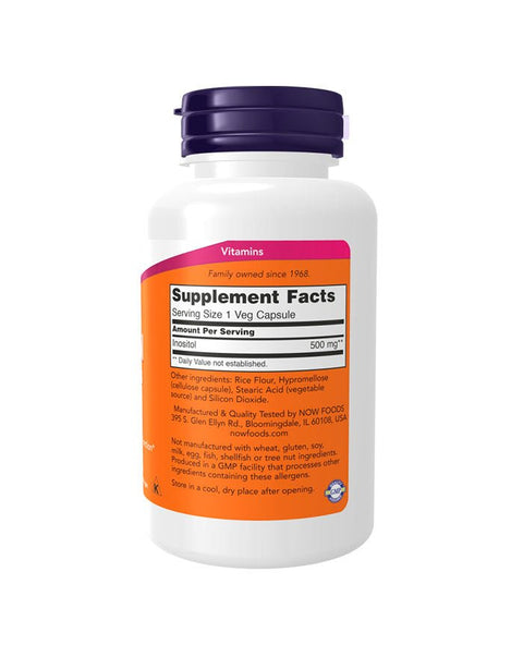 Mio - Inositol 500mg atras - 100 Cápsulas - Now Foods - naturvida.pt