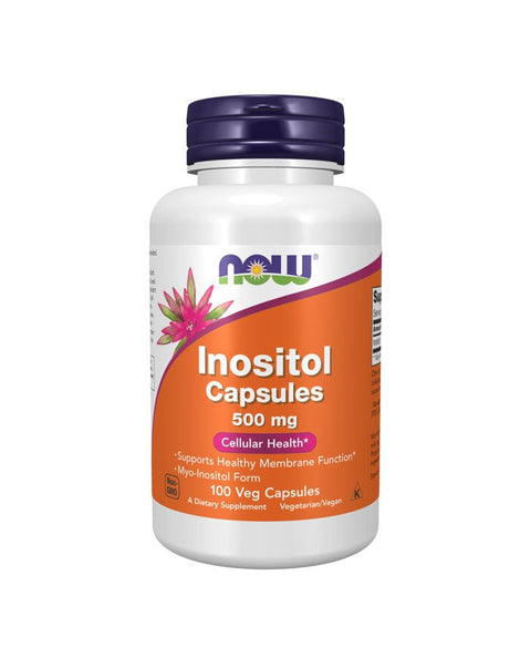 Mio - Inositol 500mg frente - 100 Cápsulas - Now Foods - naturvida.pt