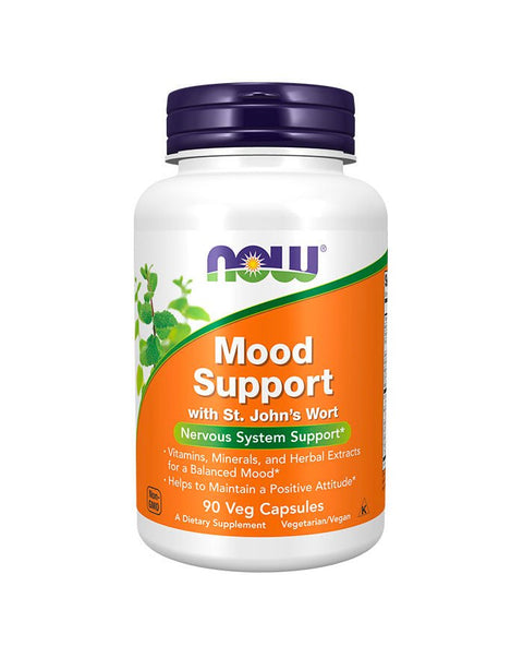 Mood Support with St Johns Wort frente - 90 Cápsulas - Now Foods - naturvida.pt
