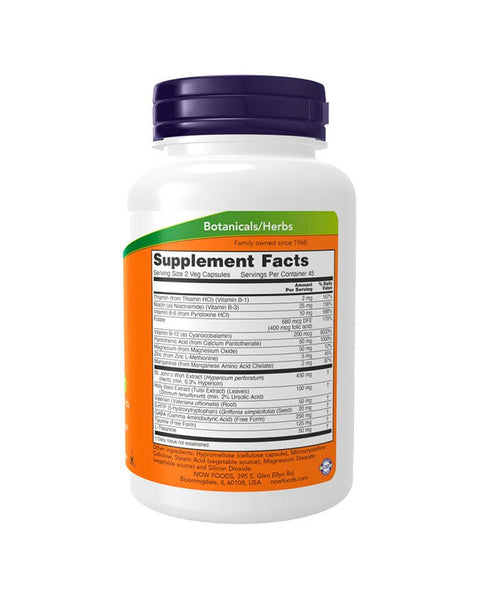 Mood Support with St Johns Wort trás - 90 Cápsulas - Now Foods - naturvida.pt