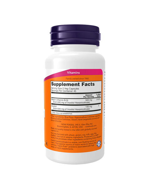 Niacin Flush Free 250mg - 90 Capsules - Now Foods