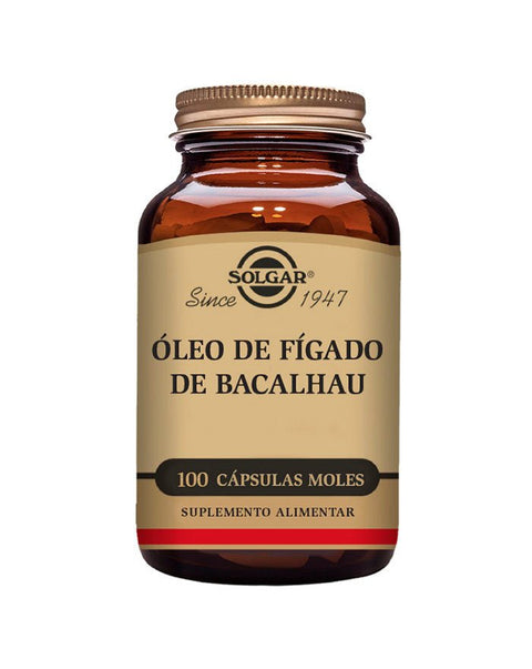Óleo de Fígado de Bacalhau - 100 Cápsulas - Solgar - naturvida.pt