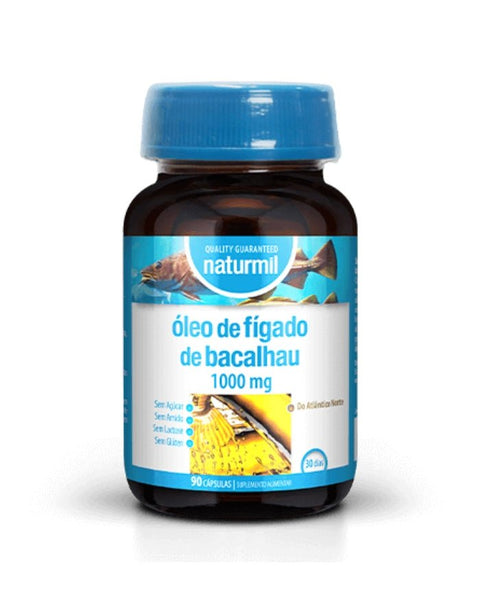 Óleo de Fígado de Bacalhau 1000mg - 90 Cápsulas - Naturmil - naturvida.pt