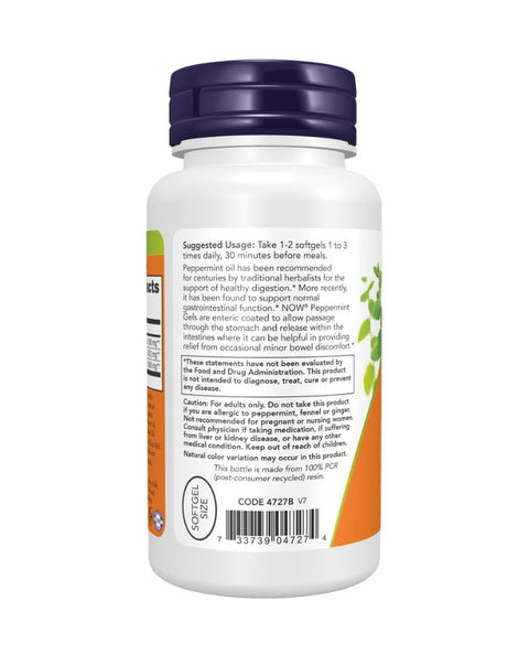 Peppermint Gels (Óleo de Hortelã-Pimenta com Gengibre e Funcho) - 90 Cápsulas - Now Foods - naturvida.pt