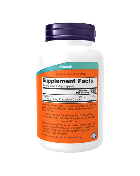 Potassium Citrate 99mg - 180 Cápsulas - Now Foods - naturvida.pt