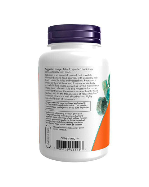 Potassium Citrate 99mg - 180 Cápsulas - Now Foods - naturvida.pt
