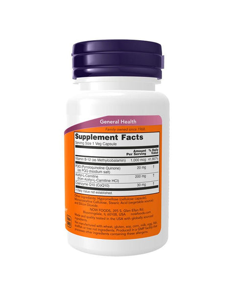 PQQ Energy - 30 Cápsulas - Now Foods - naturvida.pt