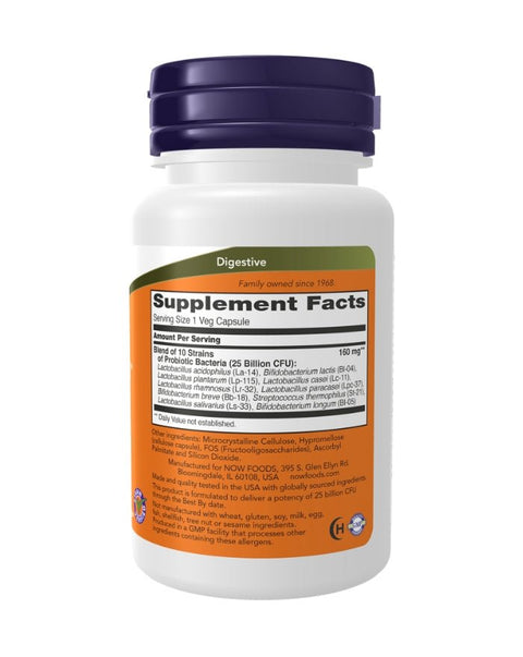 Probiotic - 10 25 Billion - 30 Cápsulas - Now Foods - naturvida.pt
