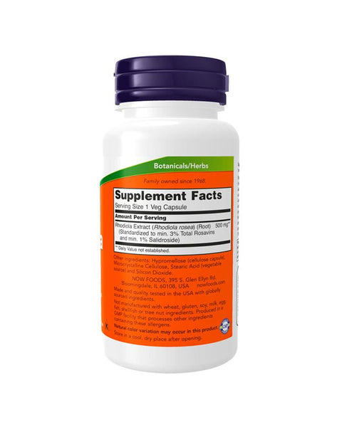 Rhodiola 500mg - 60 Cápsulas - Now Foods - naturvida.pt