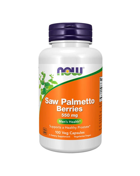 Saw Palmetto Berries 550mg - 100 Cápsulas - Now Foods - naturvida.pt