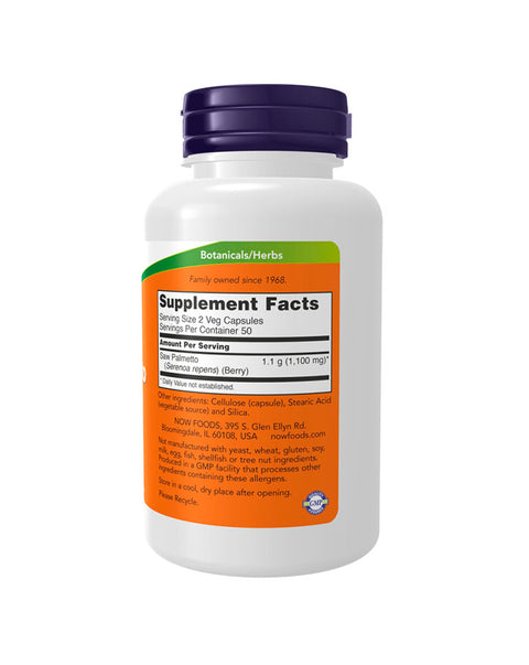 Bayas de Saw Palmetto 550 mg - 100 Cápsulas - Now Foods