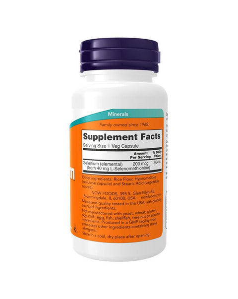 Selenium 200mcg - 90 Cápsulas - Now Foods - naturvida.pt