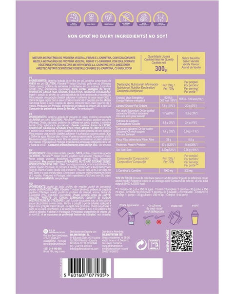 Slim Body Shake – Batido Proteico Vegetal com L-Carnitina e Fibra Saciante - 300 grs - Gold Nutrition - naturvida.pt