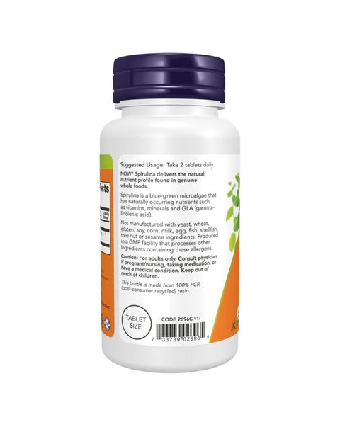 Spirulina Bio 500mg - 200 Comprimidos - Now Foods - naturvida.pt