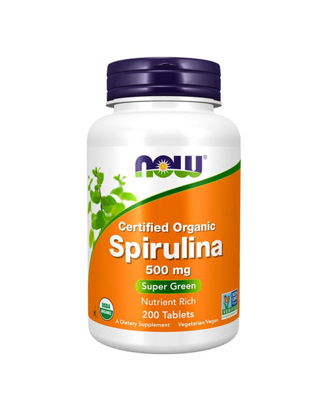 Spirulina Bio 500mg - 200 Comprimidos - Now Foods - naturvida.pt