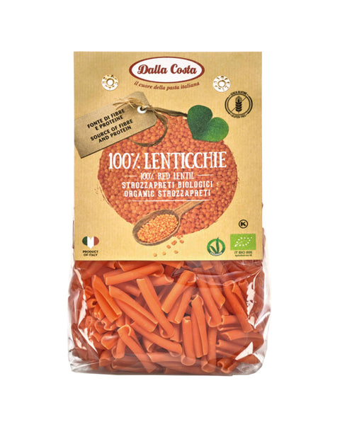 Strozzapreti de Lentejas Rojas Bio Sin Gluten - 250 grs - Dalla Costa