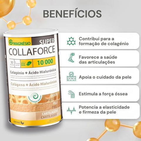 Super Collaforce 10000mg Colagénio + Ácido Hialurónico - Sabor a Limão - 450 grs - Dietmed - naturvida.pt