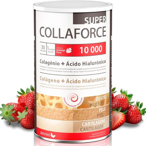 Super Collaforce 10000mg - Sabor a Morango - Pack 3x450 grs - Dietmed - naturvida.pt