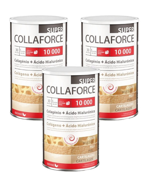 Super Collaforce 10000mg - Sabor a Morango - Pack 3x450 grs - Dietmed - naturvida.pt