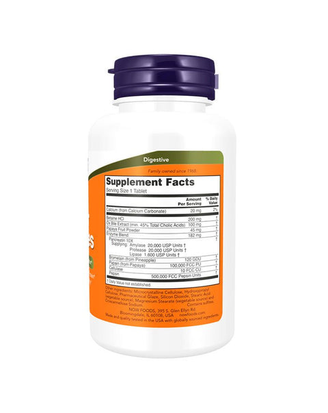 Super Enzymes - 90 Comprimidos atras - Now Foods - naturvida.pt