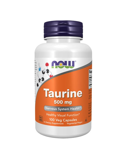 Taurina 500mg - 100 Cápsulas - Now Foods - naturvida.pt