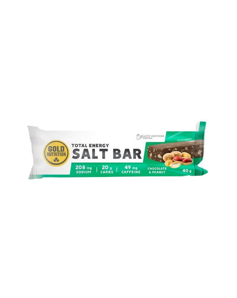 Total Energy Salt Bar Chocolate e Amendoim - Caixa 15uni x 40g - Gold Nutrition - naturvida.pt