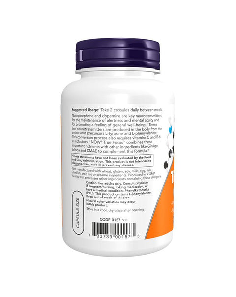 True Focus - 90 Cápsulas - Now Foods - naturvida.pt