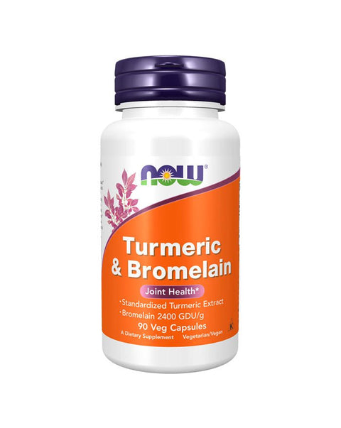 Turmeric & Bromelain - 90 Cápsulas - Now Foods - naturvida.pt