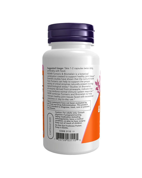 Turmeric & Bromelain - 90 Cápsulas - Now Foods - naturvida.pt