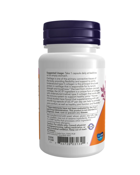 UC-II Type II Collagen - 60 Cápsulas - Now Foods