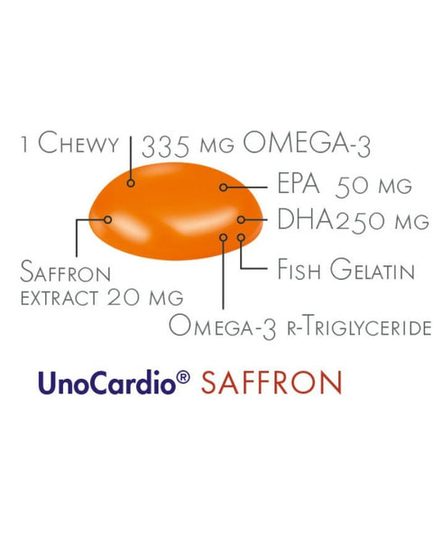 UnoCardio Saffron - 30 Drageias Mastigáveis - WHC Labs - naturvida.pt