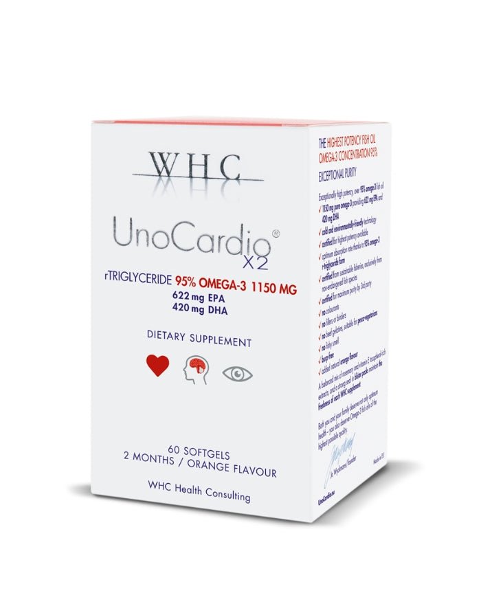 UnoCardio x2 (1150mg Ómega 3) - 60 Cápsulas - WHC Labs - naturvida.pt