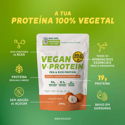 V - Protein Avelã - 240 grs - Gold Nutrition - naturvida.pt
