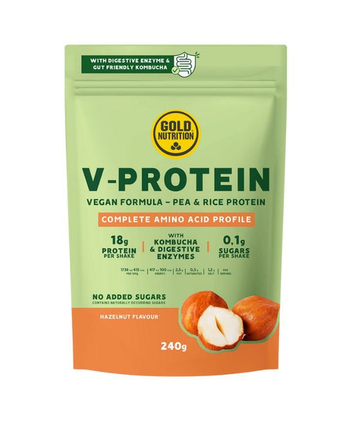 V - Protein Avelã - 240 grs - Gold Nutrition - naturvida.pt
