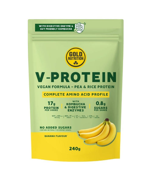 V - Protein Banana - 240 grs – Gold Nutrition - naturvida.pt